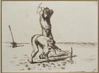 Dos Campesinos cavando con Picos, c. 1844 - 1846